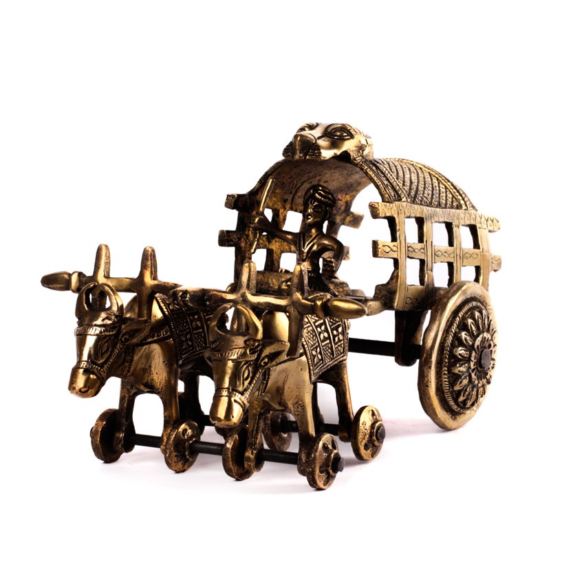 Bullock Cart - Large in Brass