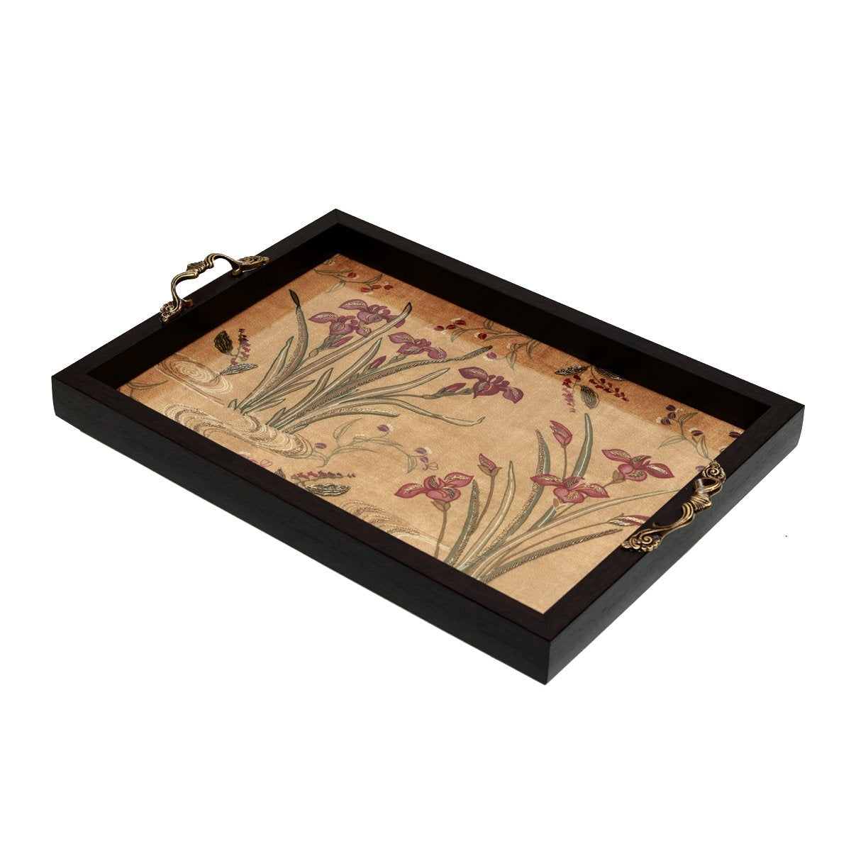 Odyssey Vanya Tray - Beige in Wood and Glass