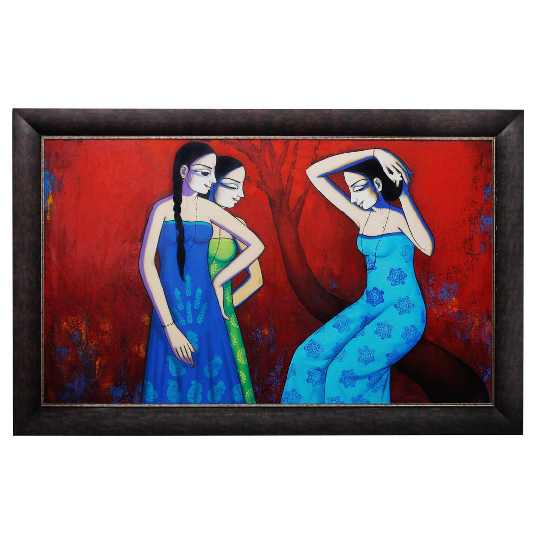 Conversation By Pravin Utge -  Acrylic on canvas