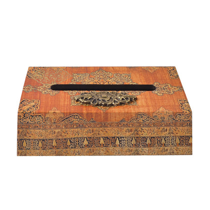 Qashan Tissue Box Cover - Wood