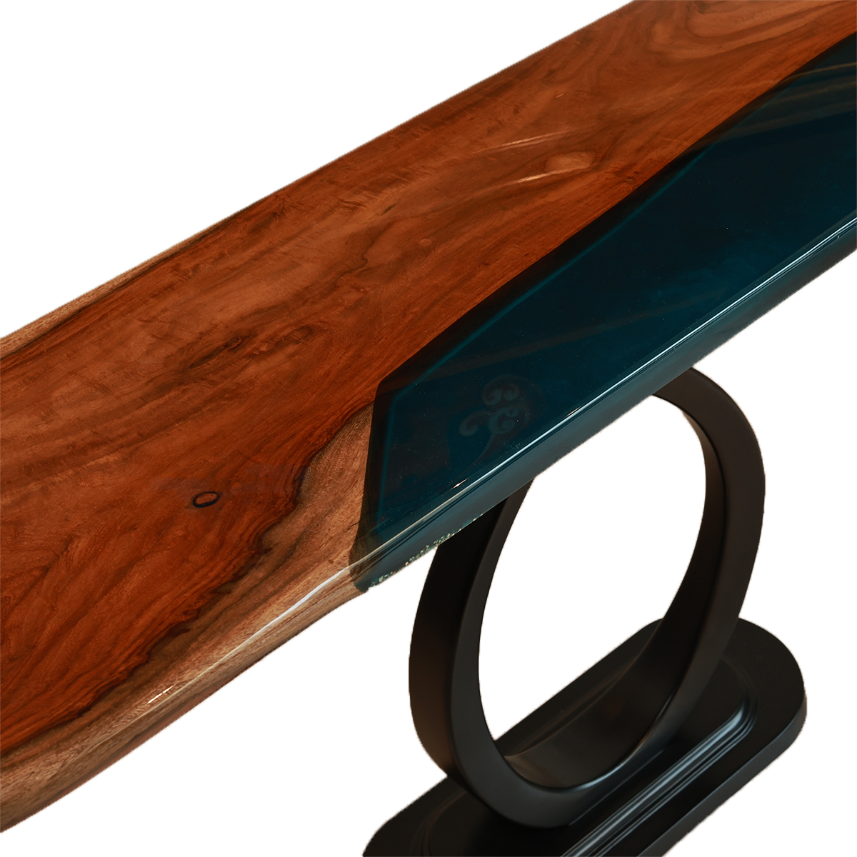 Cobalt Crest Console - Resin and Wood