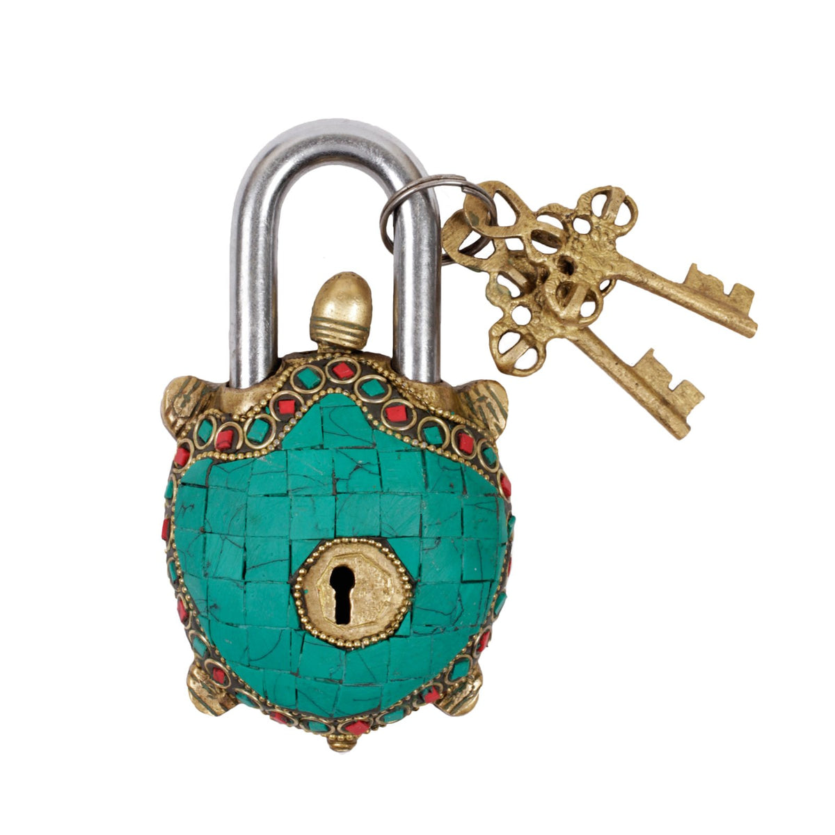 Tortoise Lock - Firoza in Brass