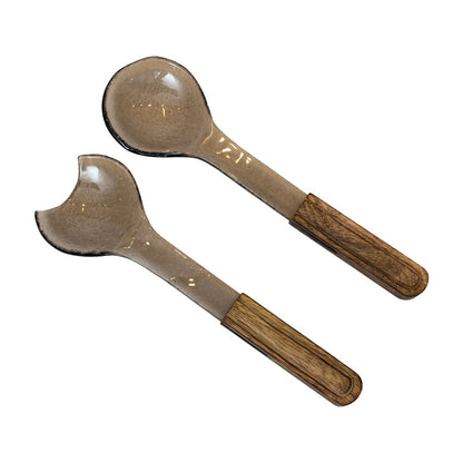 Alice Salad Spoons - Acrylic and Wood