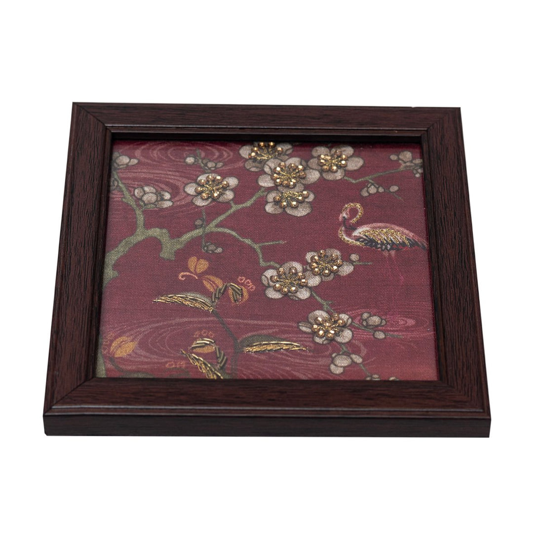 Odyssey Jharokha Coaster -  Maroon in Wood and Glass