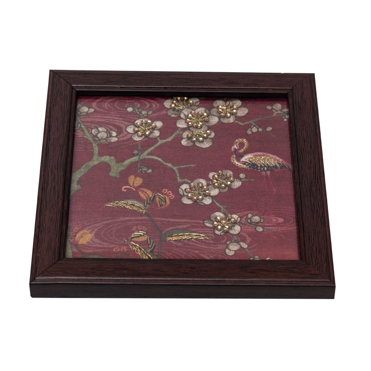 Odyssey Jharokha Coaster -  Maroon in Wood and Glass