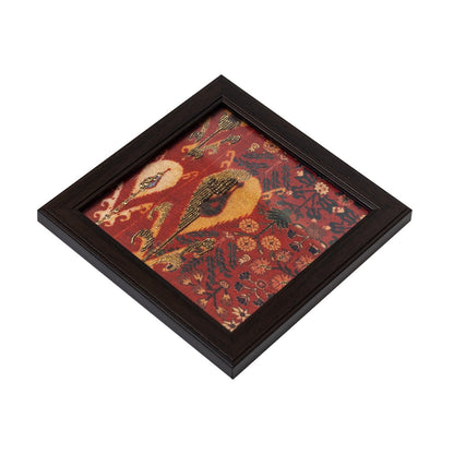 Odyssey Aaina Coaster - Red in Wood and Glass