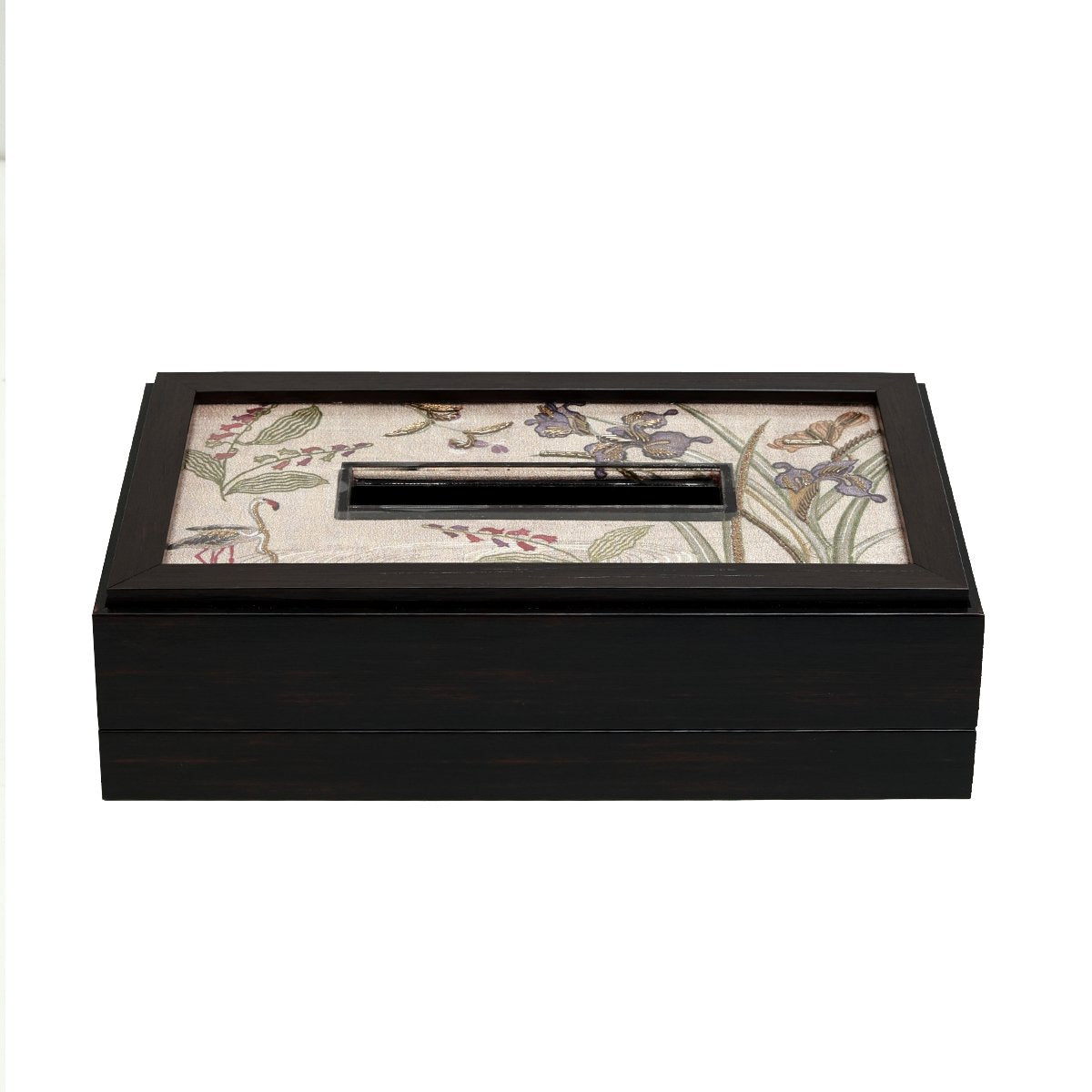 Odyssey Vanya Tissue Box Cover - Beige in Wood and Glass