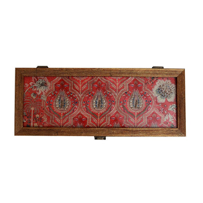 Gulposh Box – rectangle Red in Wood and Glass