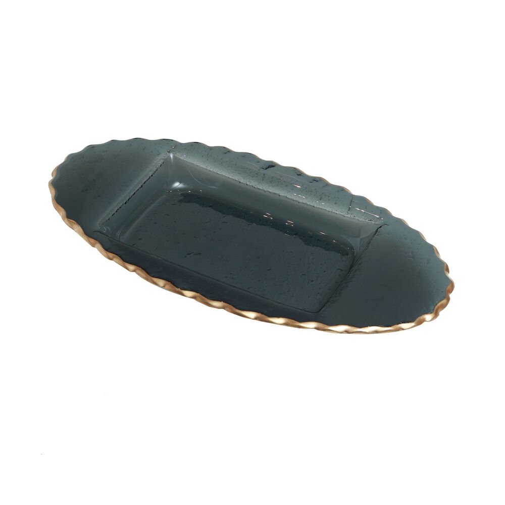 Smoky Platter - Large in Glass and Gold