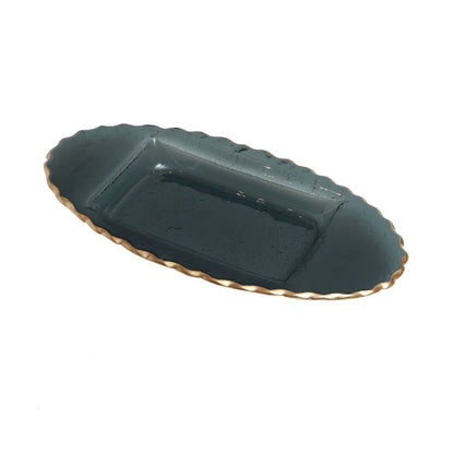 Smoky Platter - Large in Glass and Gold