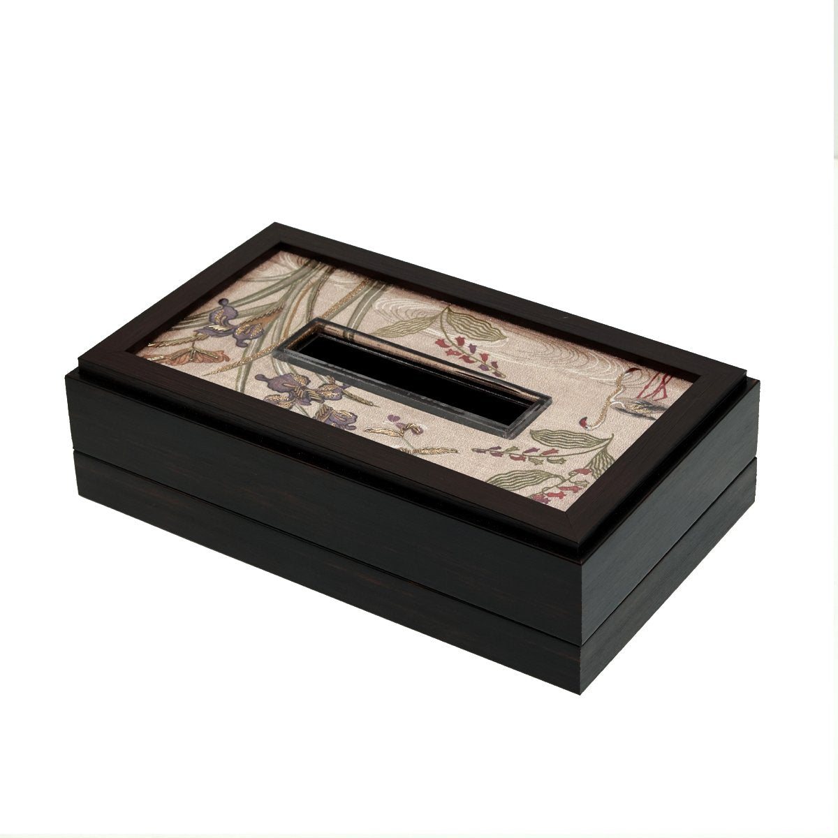 Odyssey Vanya Tissue Box Cover - Beige in Wood and Glass