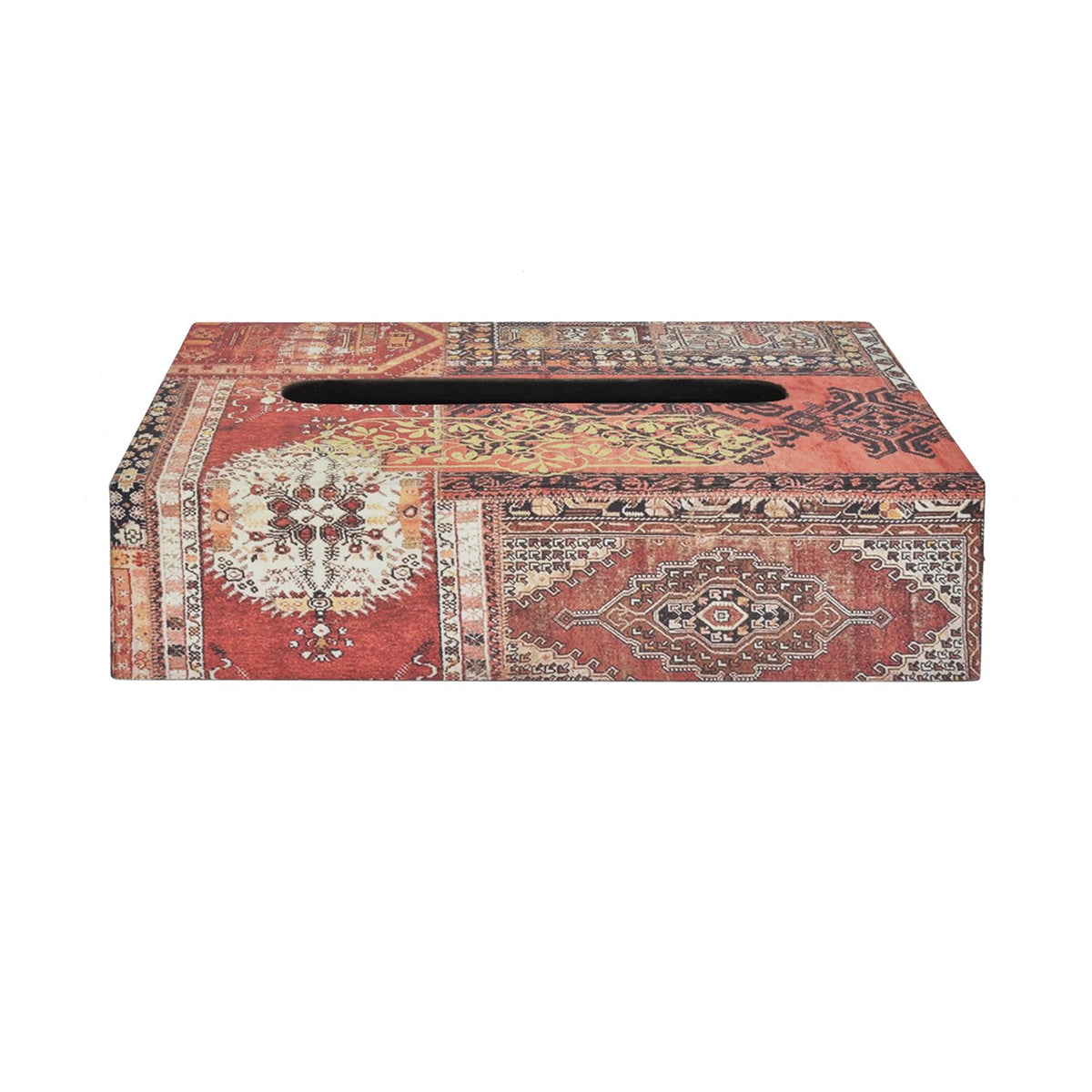 Serapi Collage Tissue Box Cover - Wood