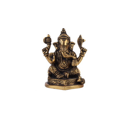 Laxmi And Ganpati Idol - Brass