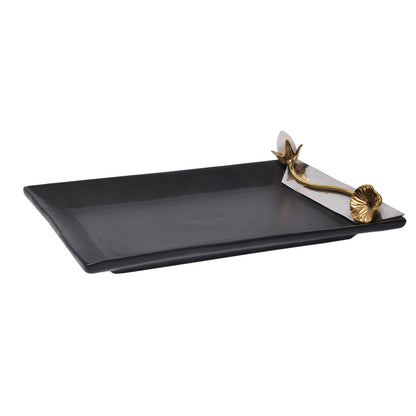 Rose Quartz Platter - Black in Ceramic
