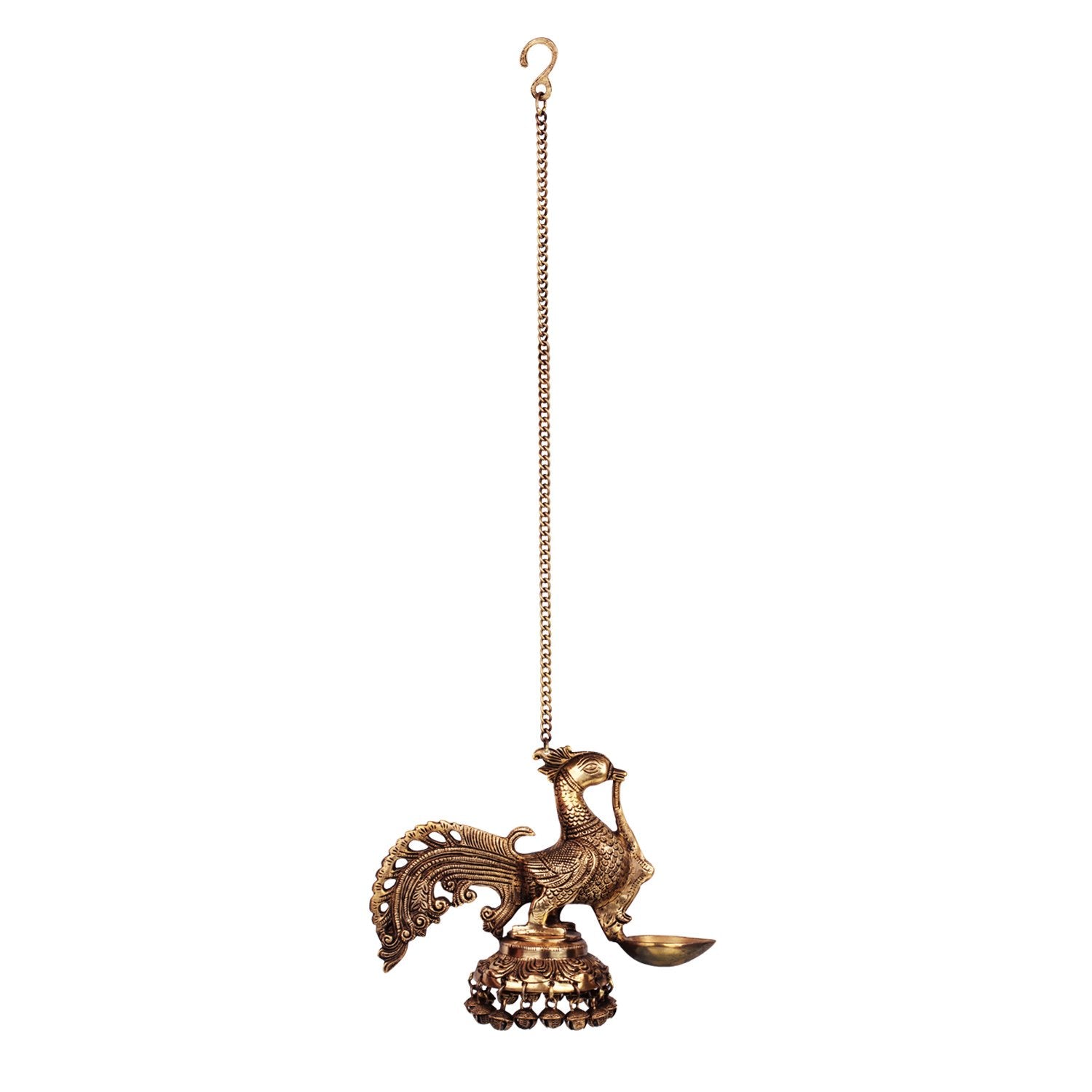 Peacock Lamp - Brass