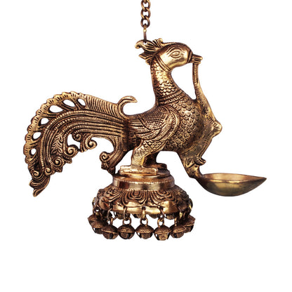 Peacock Lamp - Brass