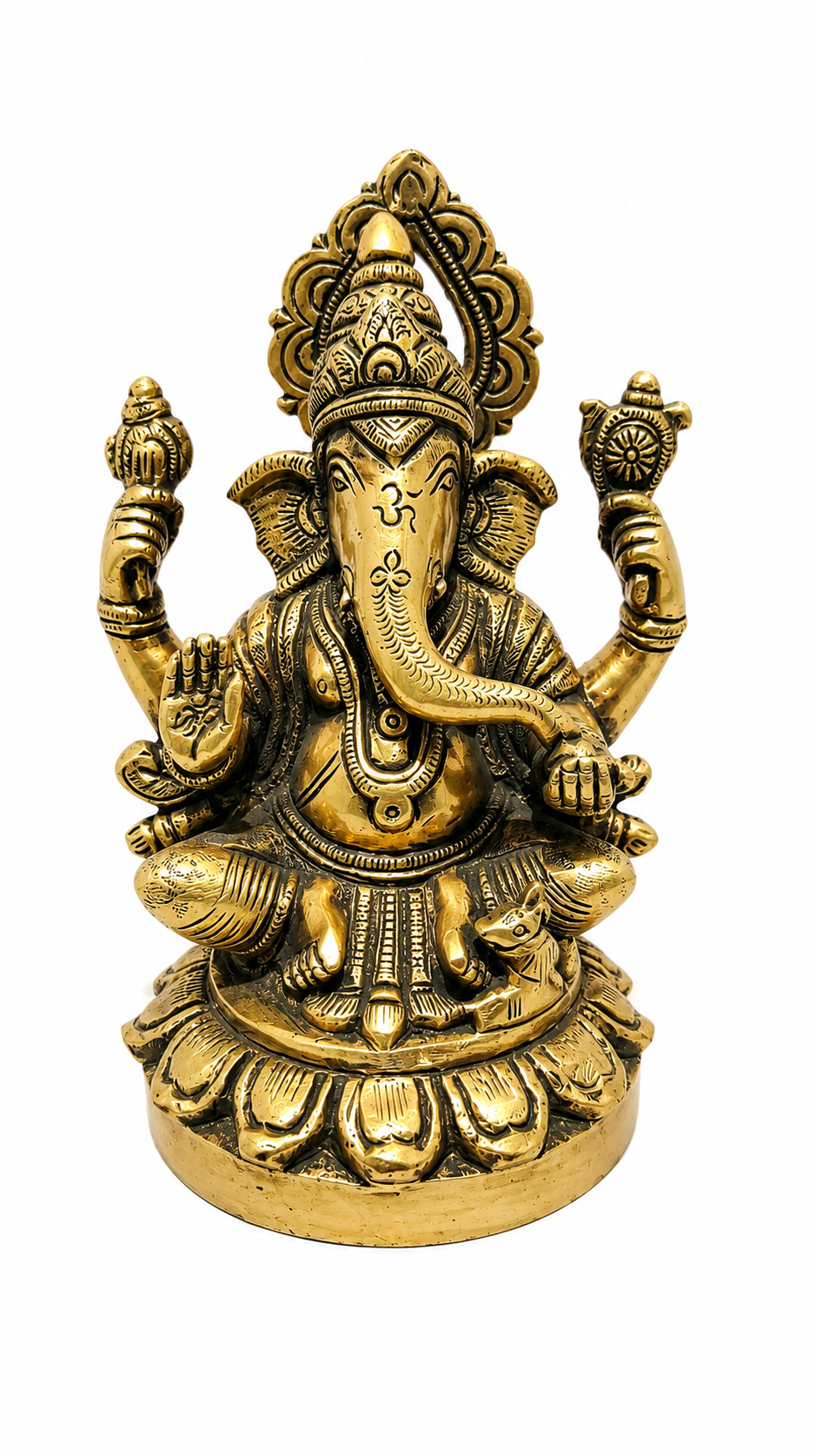 Brass Ganesh With Kamal Base
