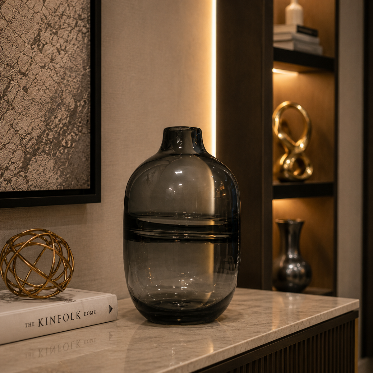 Forest Night Vase - Large Black in  Glass