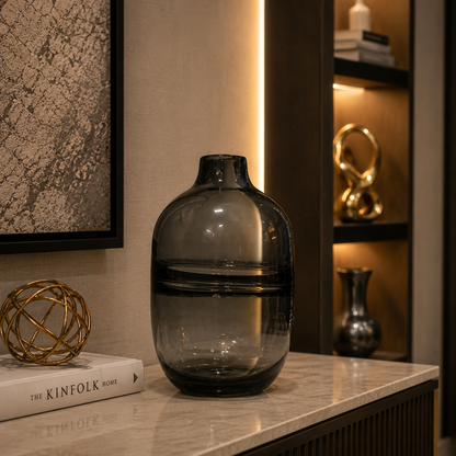 Forest Night Vase - Large Black in  Glass
