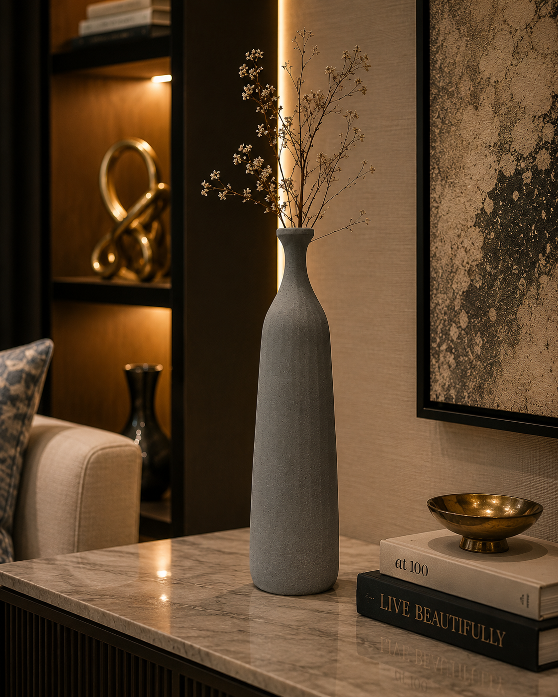 Cera Tapered  Vase  In Ceramic