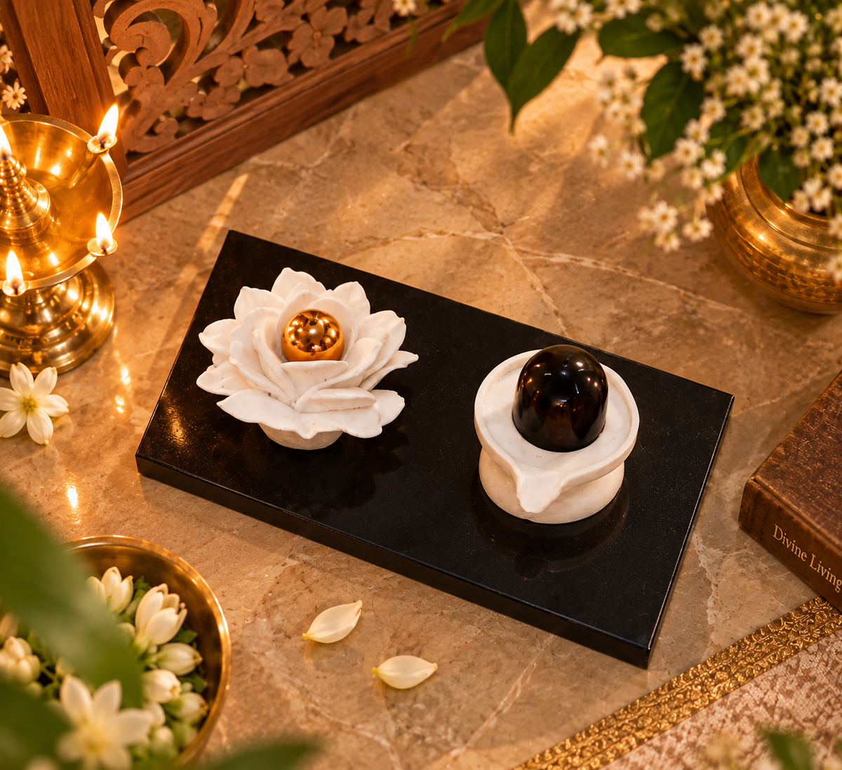Shivling - Incense Holder in Resin and Gold Plated