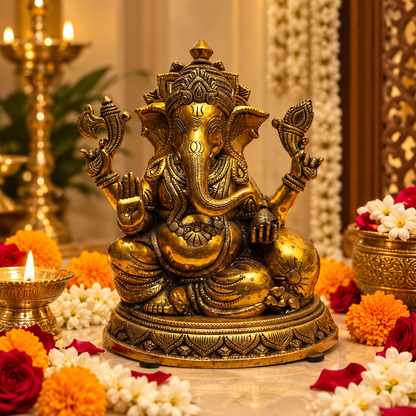 Lambodara Ganesh Idol - Brass