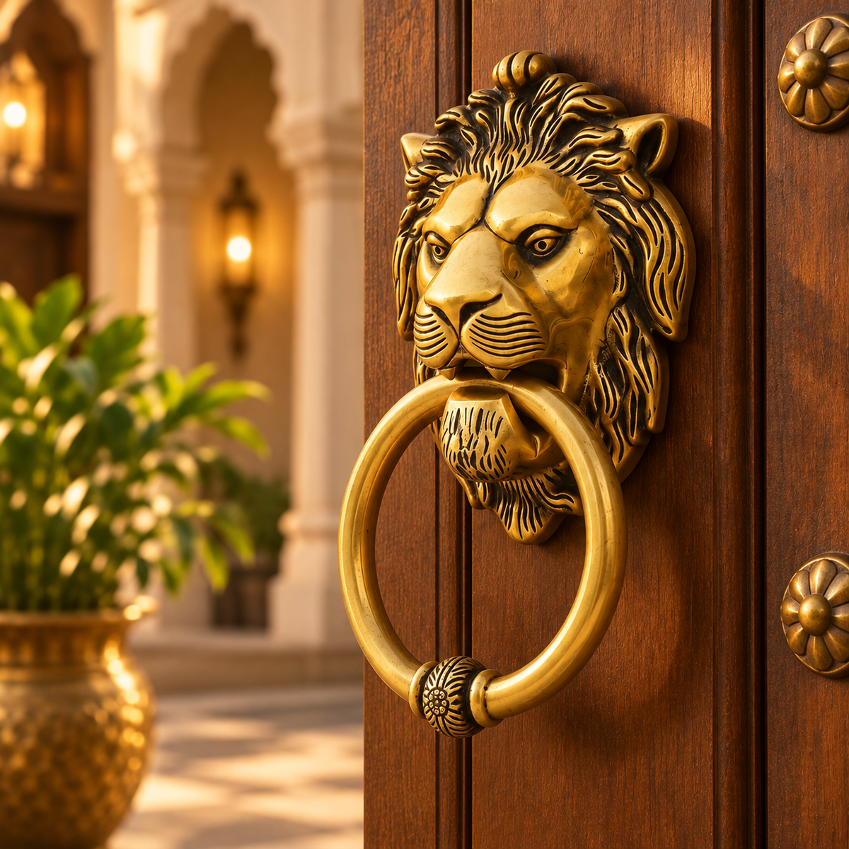Lion Door Knocker - Brass