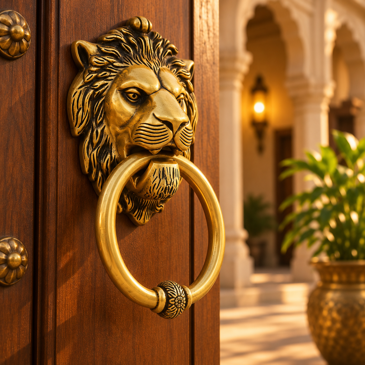 Lion Door Knocker - Brass