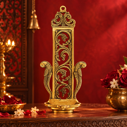 Twin Sparrow - Wall Diya in Brass