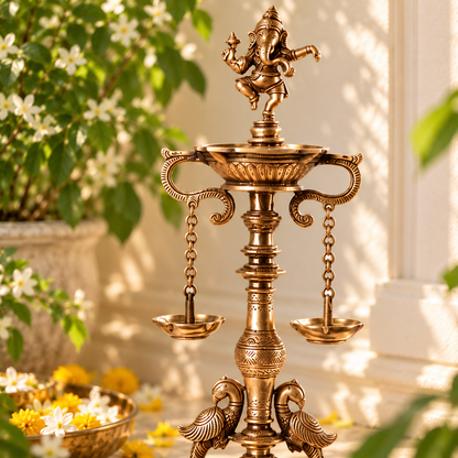 Ganpati Deep Stand - Small in Brass