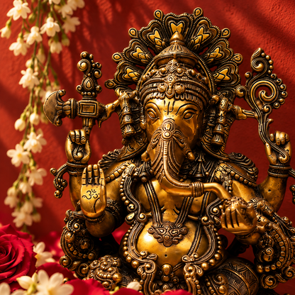 Gajanana Ganesh Idol - Brass