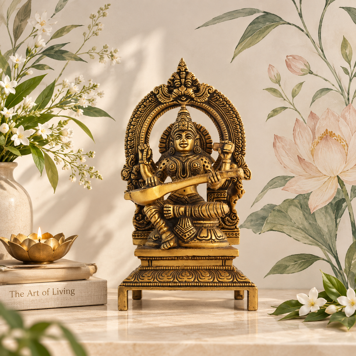 Saraswati Idol - Brass