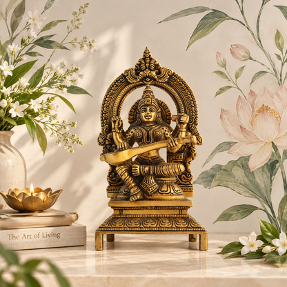 Saraswati Idol - Brass