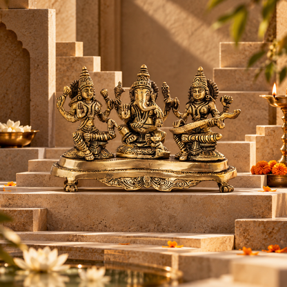 Ganesh Laxmi Saraswati - Brass