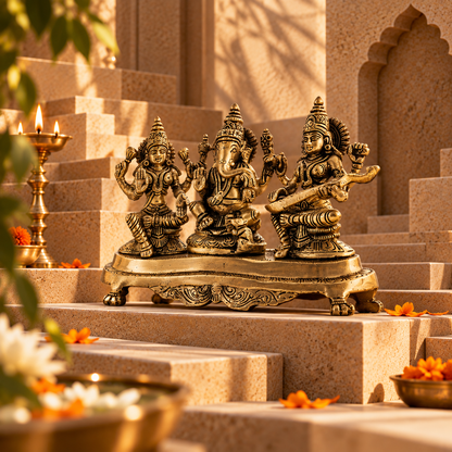 Ganesh Laxmi Saraswati - Brass