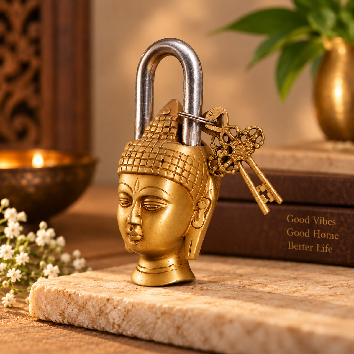 Buddha Lock - Brass