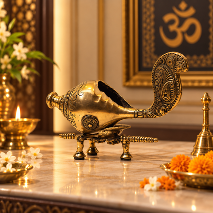 Sankh On Stand - Brass
