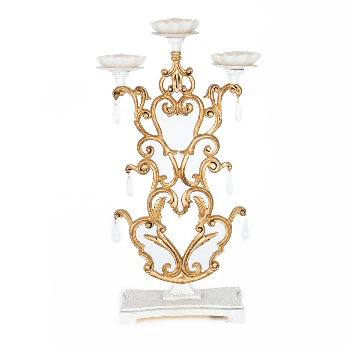 Zareen Intricate Candle Stand - Gold  in Metal