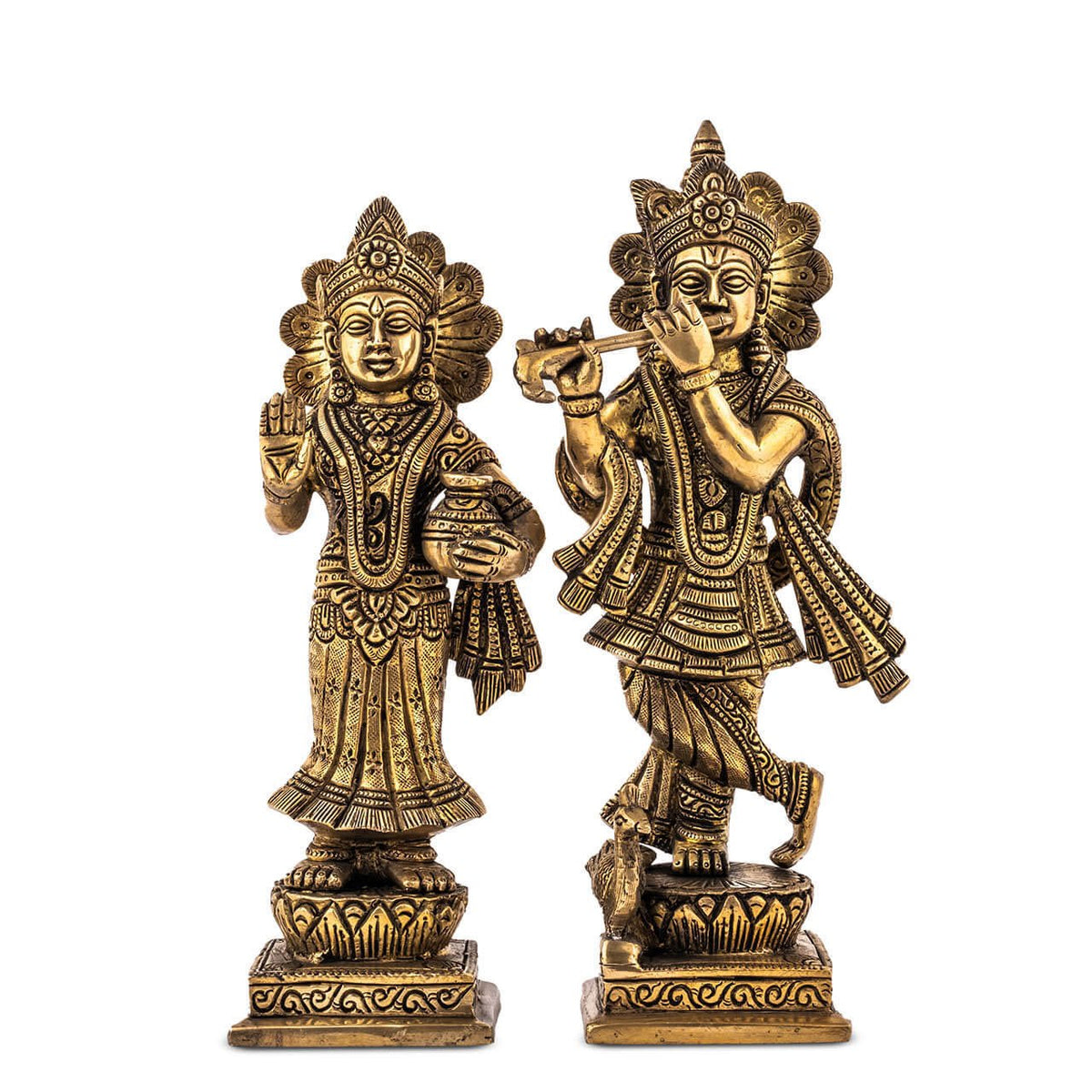 Radha Krishna Standing Idol  - Large in Brass