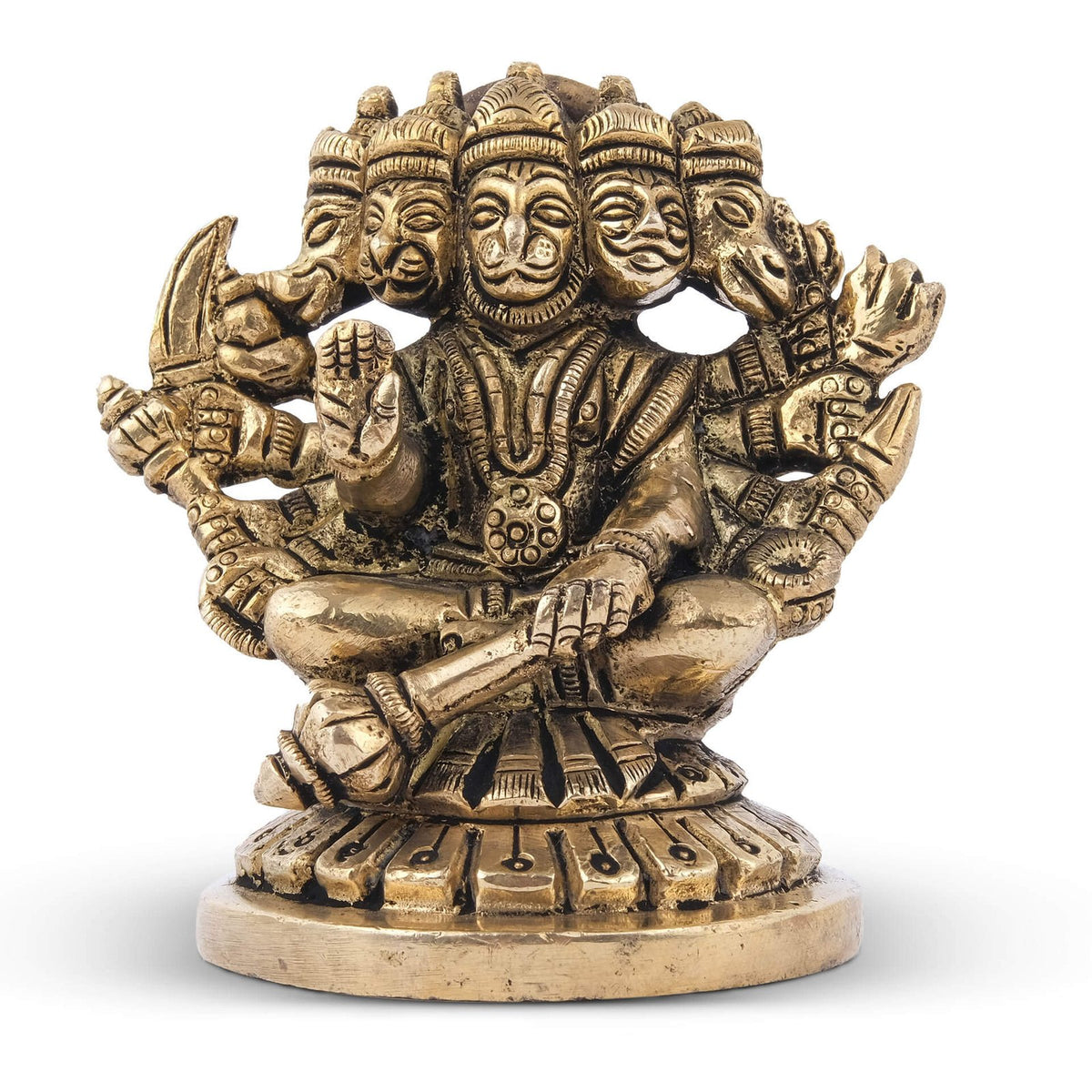 Hanuman Panchmukhi Idol - Small in Brass