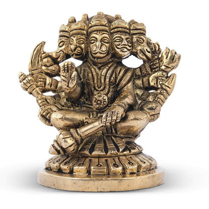 Hanuman Panchmukhi Idol - Small in Brass