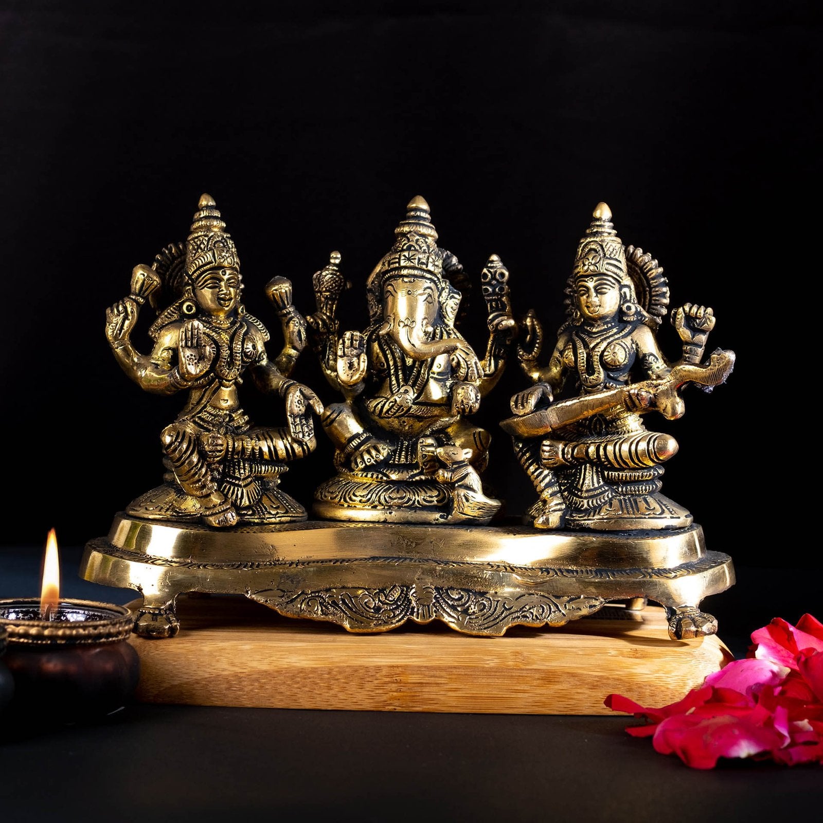 Ganesh Laxmi Saraswati - Brass