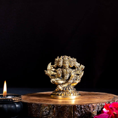 Hanuman Panchmukhi Idol - Small in Brass