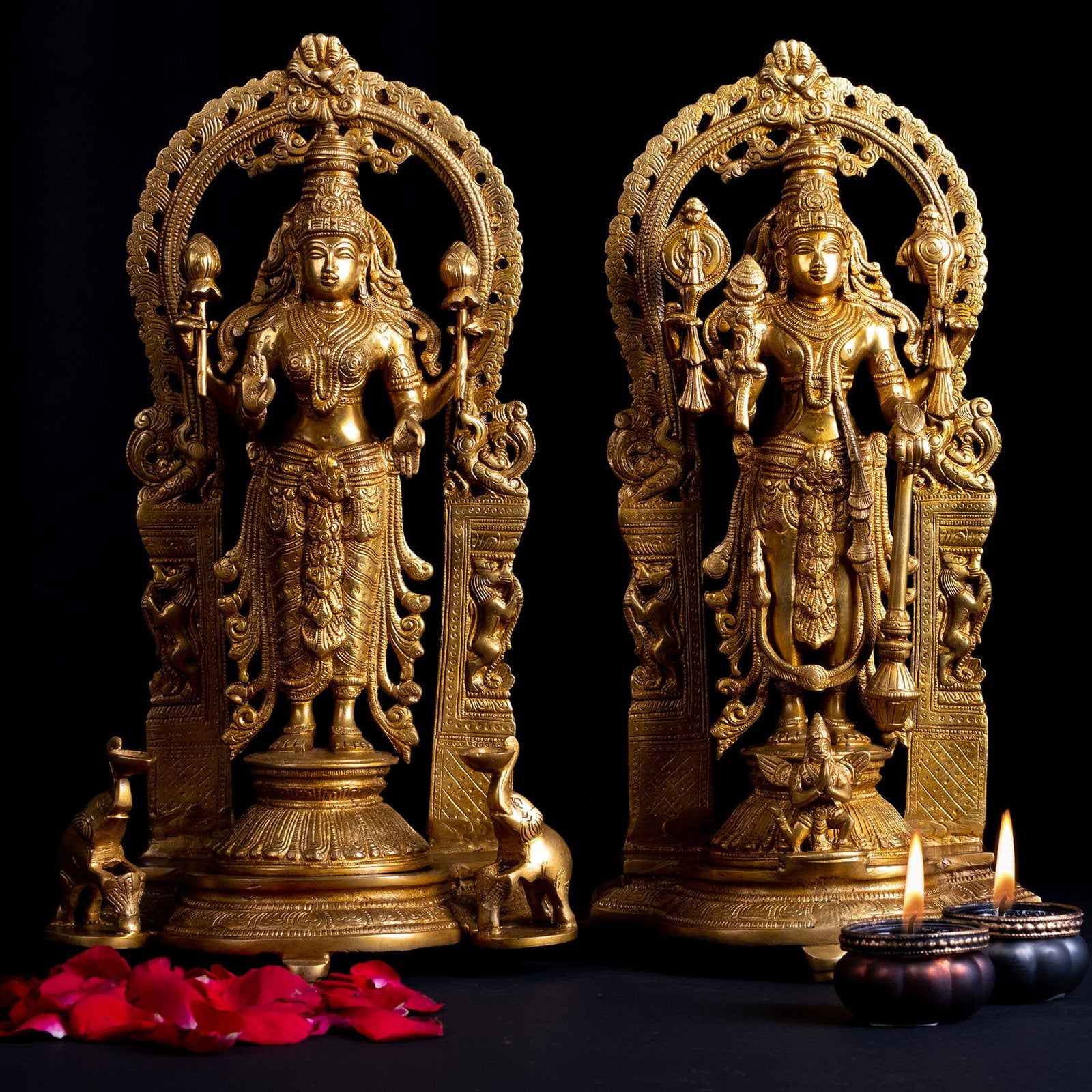 Ganesha Laxmi standing - Brass