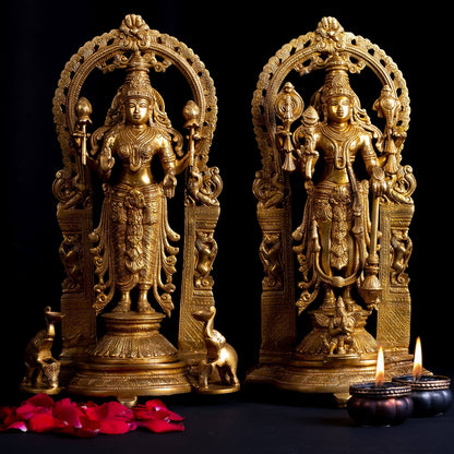 Ganesha Laxmi standing - Brass