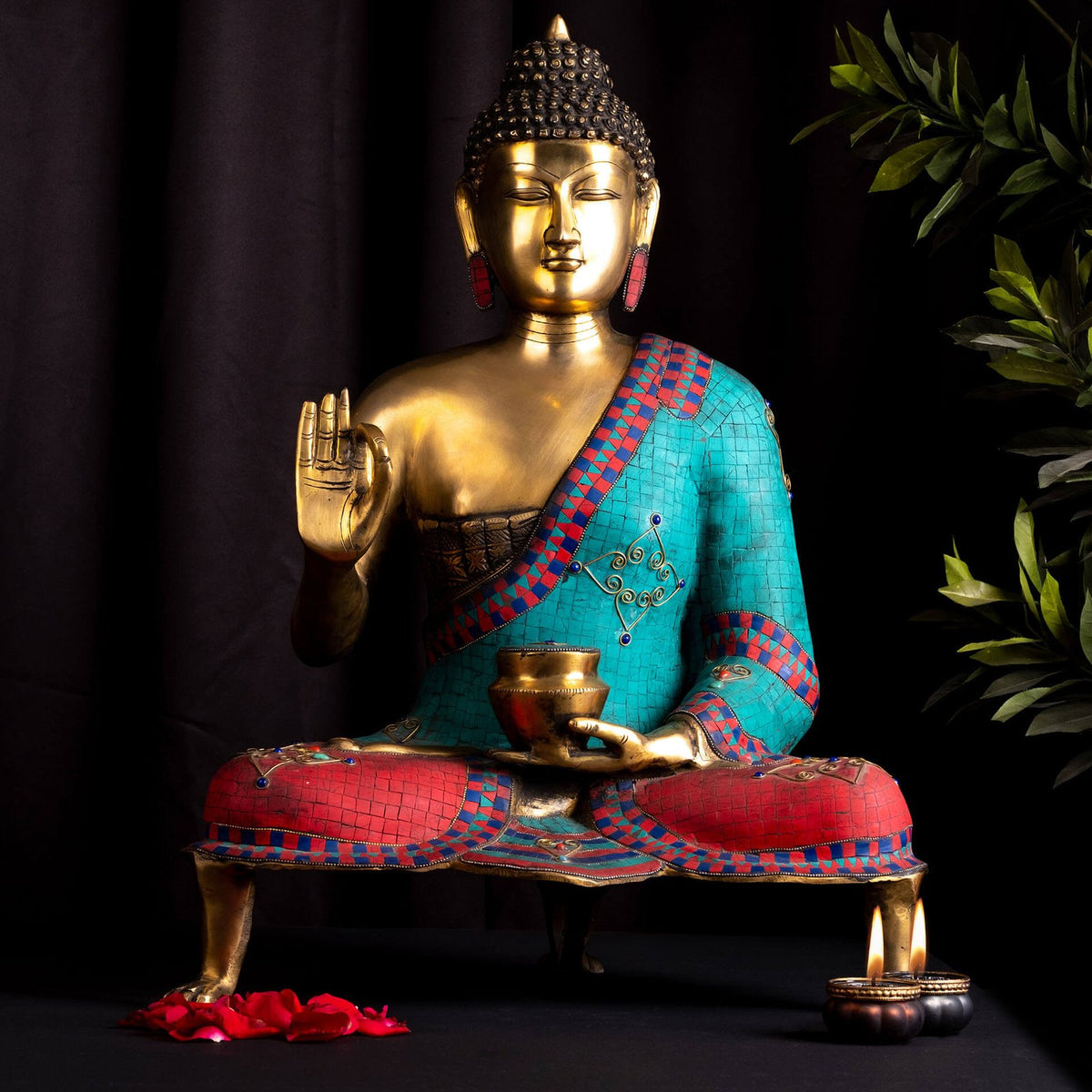 Buddha 3 Legs - Firoza in Brass