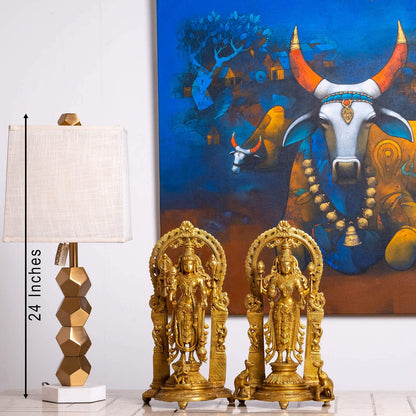 Ganesha Laxmi standing - Brass