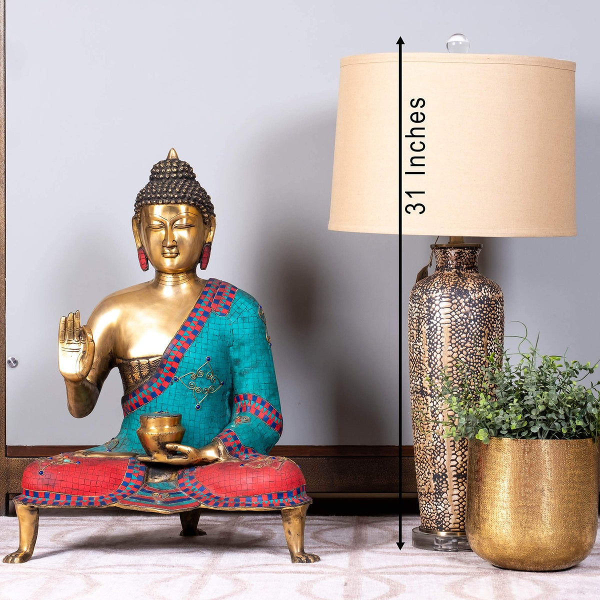 Buddha 3 Legs - Firoza in Brass
