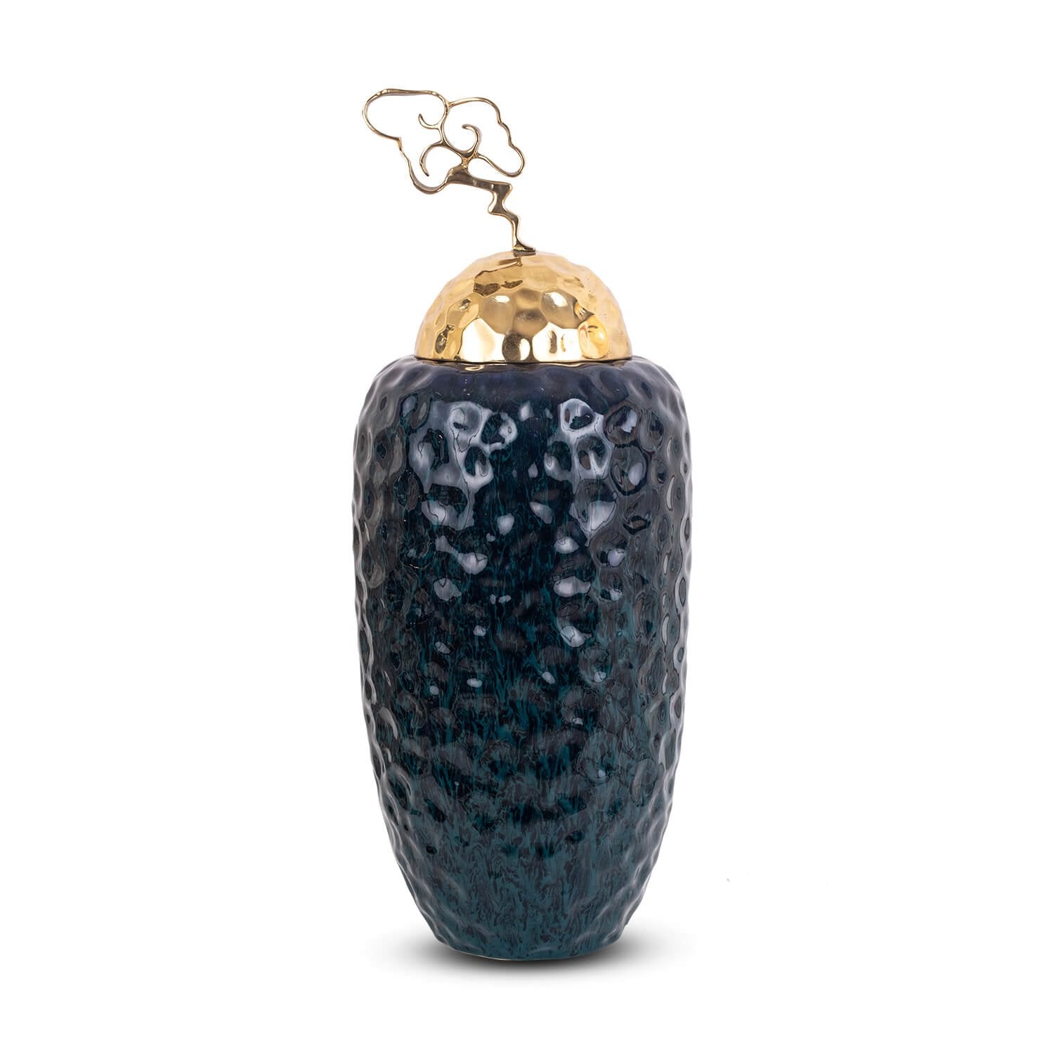 Hammered Vase - Black in  Ceramic
