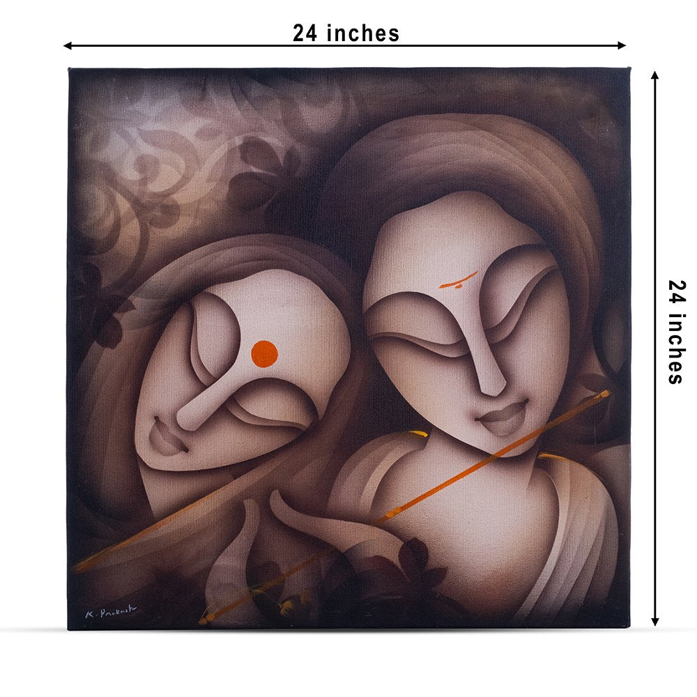 Radha Krishna By K - Prakash - Acrylic on canvas